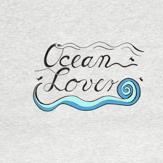 Ocean Lover Hand Lettering Design by Sandraartist